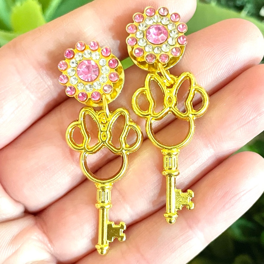 Cubic Zirconia Gold Minnie Earrings